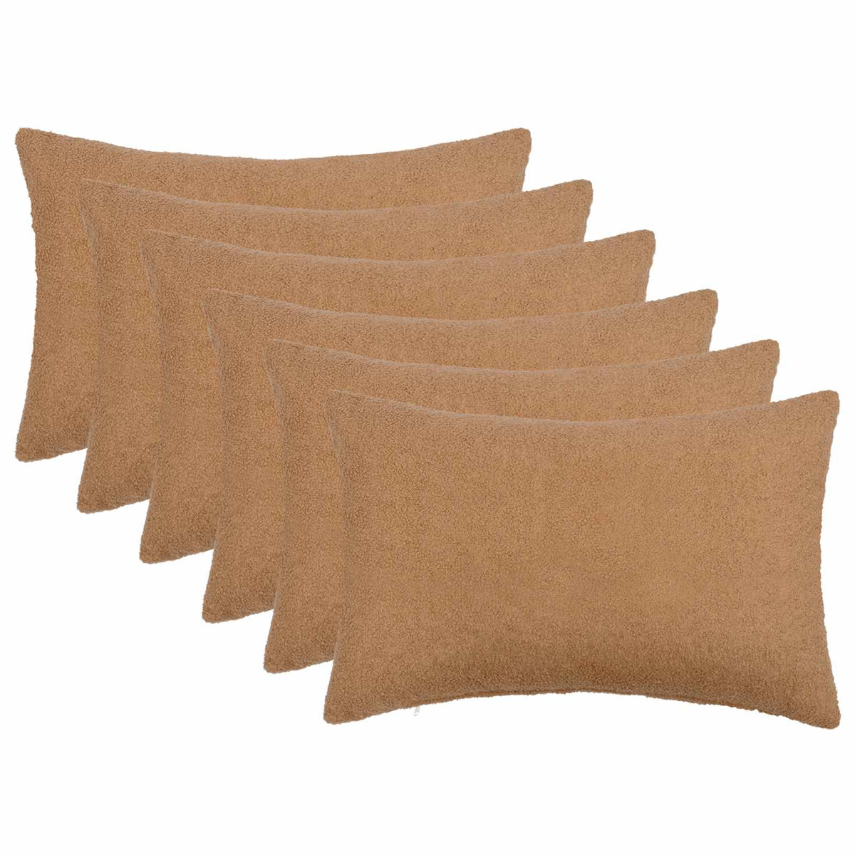 Cushion Cover 6 pcs HEERLEN Beige 50 x 80 cm Bouclé