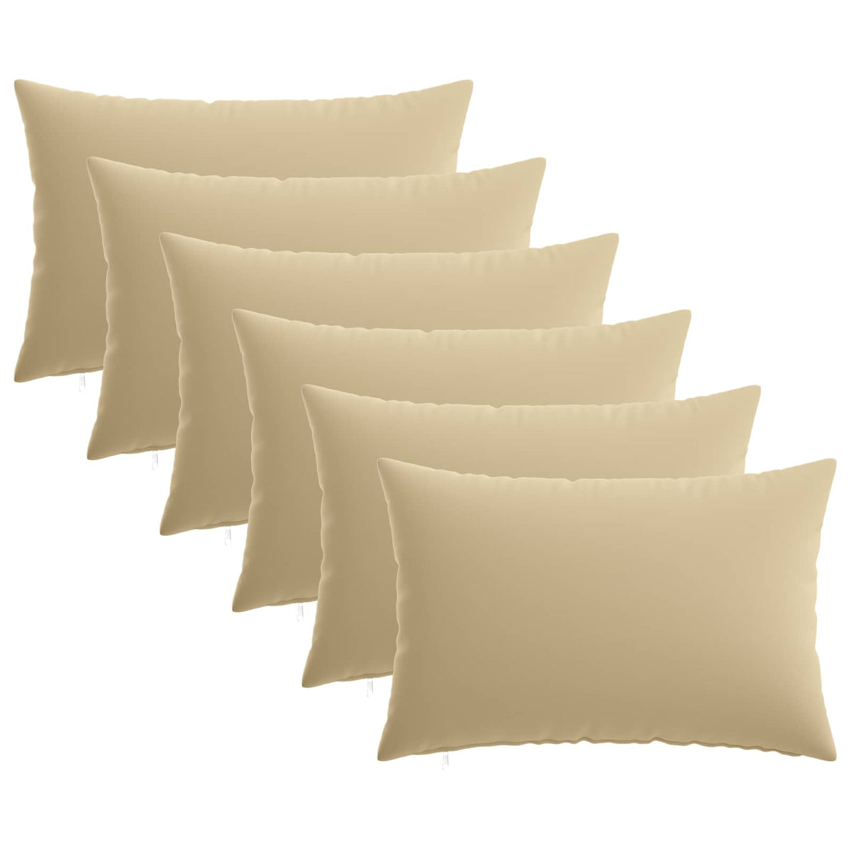 Cushion Cover 6 pcs HEERLEN Beige 50 x 80 cm Polyester
