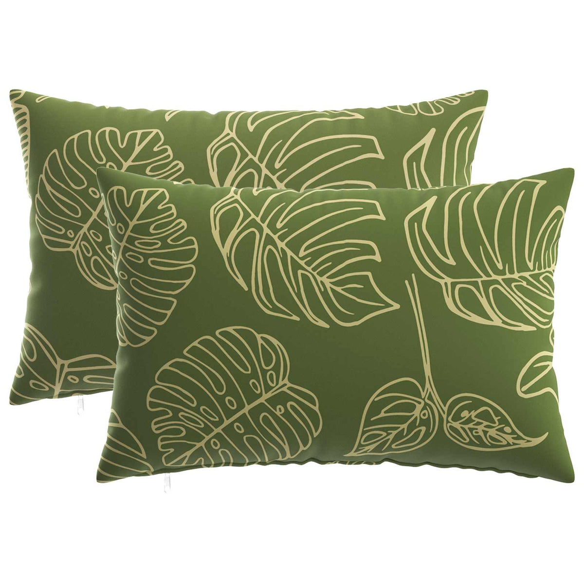 Cushion Cover 2 pcs HEERLEN Leaf Design 50 x 80 cm Polyester