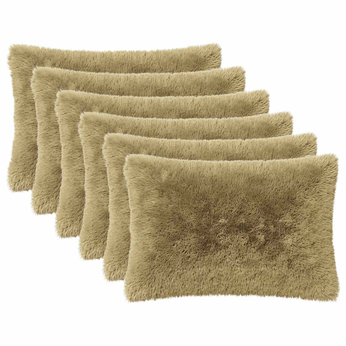 Cushion Cover 6 pcs HEERLEN Light Green 50 x 80 cm PV Fleece