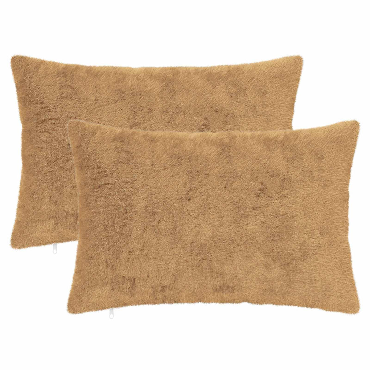 Cushion Cover 2 pcs HEERLEN Taupe 50 x 80 cm Faux Rabbit Fur
