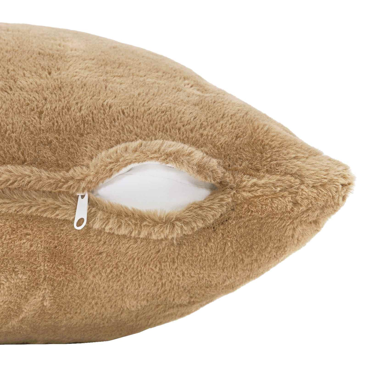 Cushion Cover 6 pcs HEERLEN Taupe 50 x 80 cm Faux Rabbit Fur