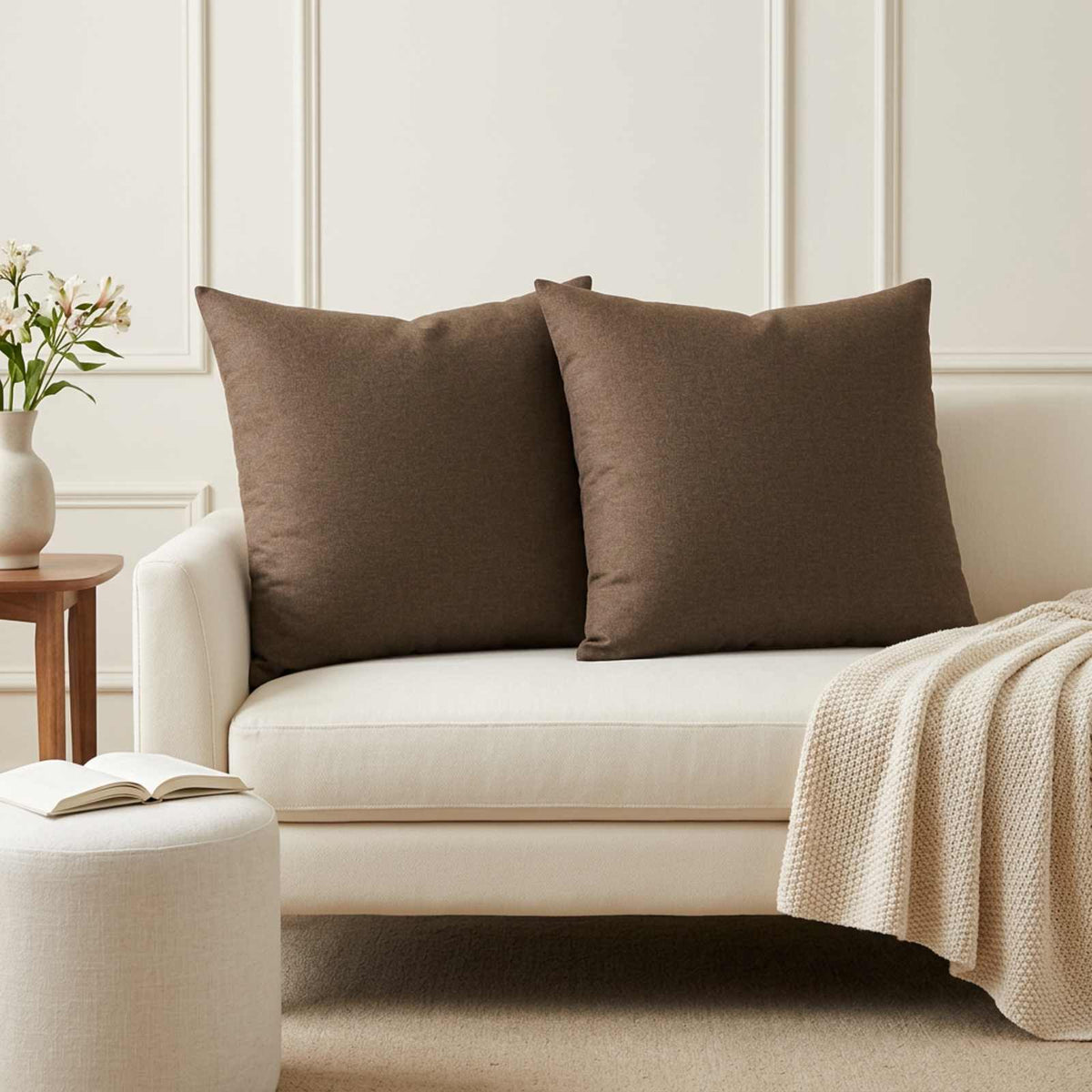 Cushion Cover 6 pcs HEERLEN Taupe 60 x 60 cm Fabric
