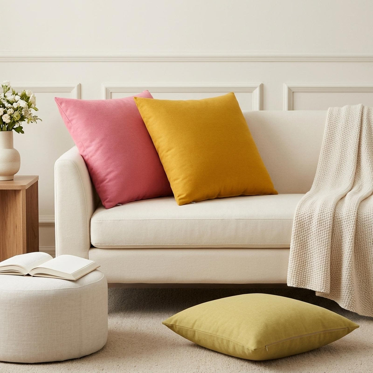 Cushion Cover 6 pcs HEERLEN Pink 55 x 55 cm Fabric