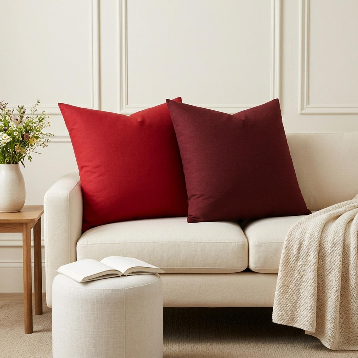 Throw Pillow 2 pcs HEERLEN Red 60 x 60 cm Fabric