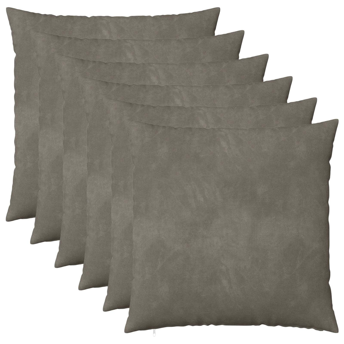 Cushion Cover 6 pcs HEERLEN Light Grey 55 x 55 cm Velvet
