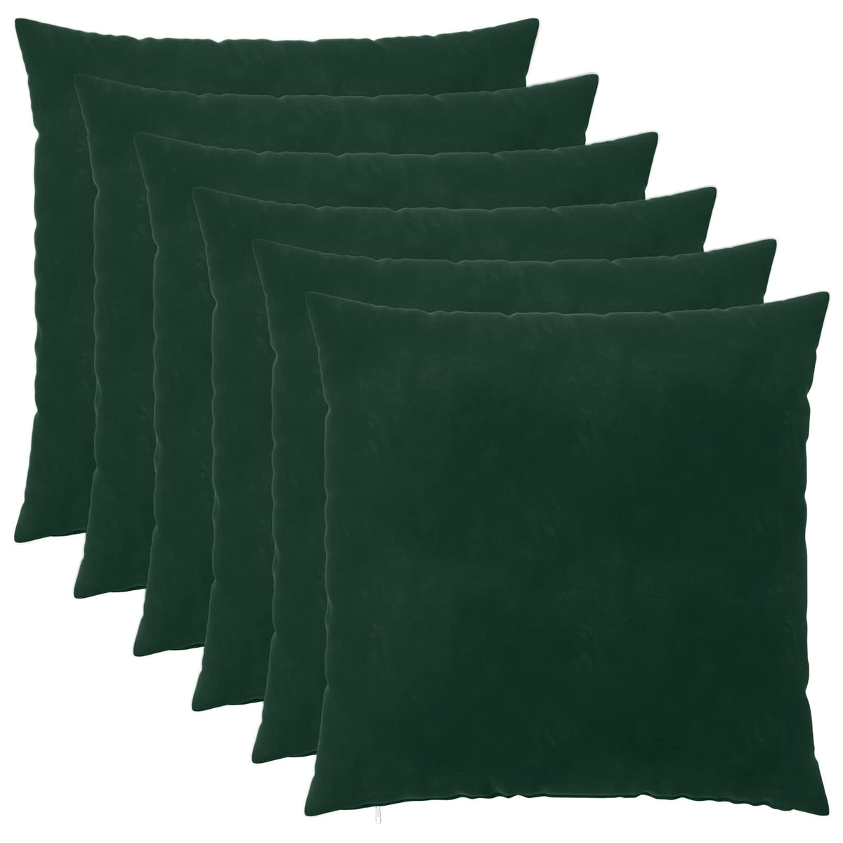 Cushion Cover 6 pcs HEERLEN Dark Green 55 x 55 cm Velvet