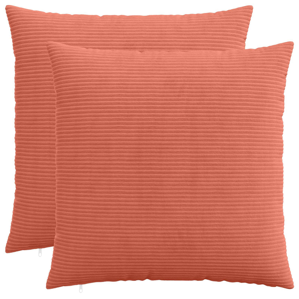 Cushion Cover 2 pcs HEERLEN Red Orange 55 x 55 cm Corduroy