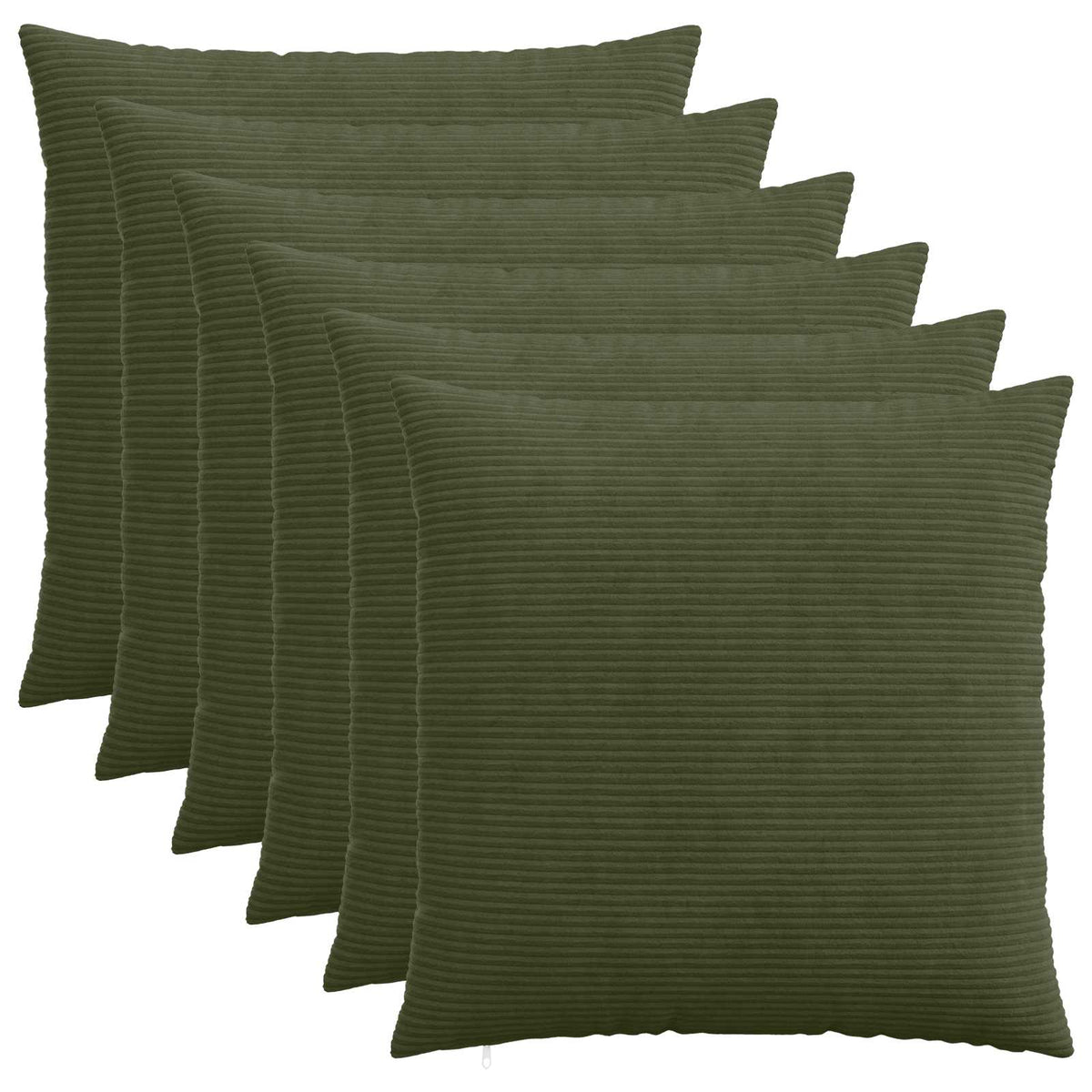 Cushion Cover 6 pcs HEERLEN Green 55 x 55 cm Corduroy