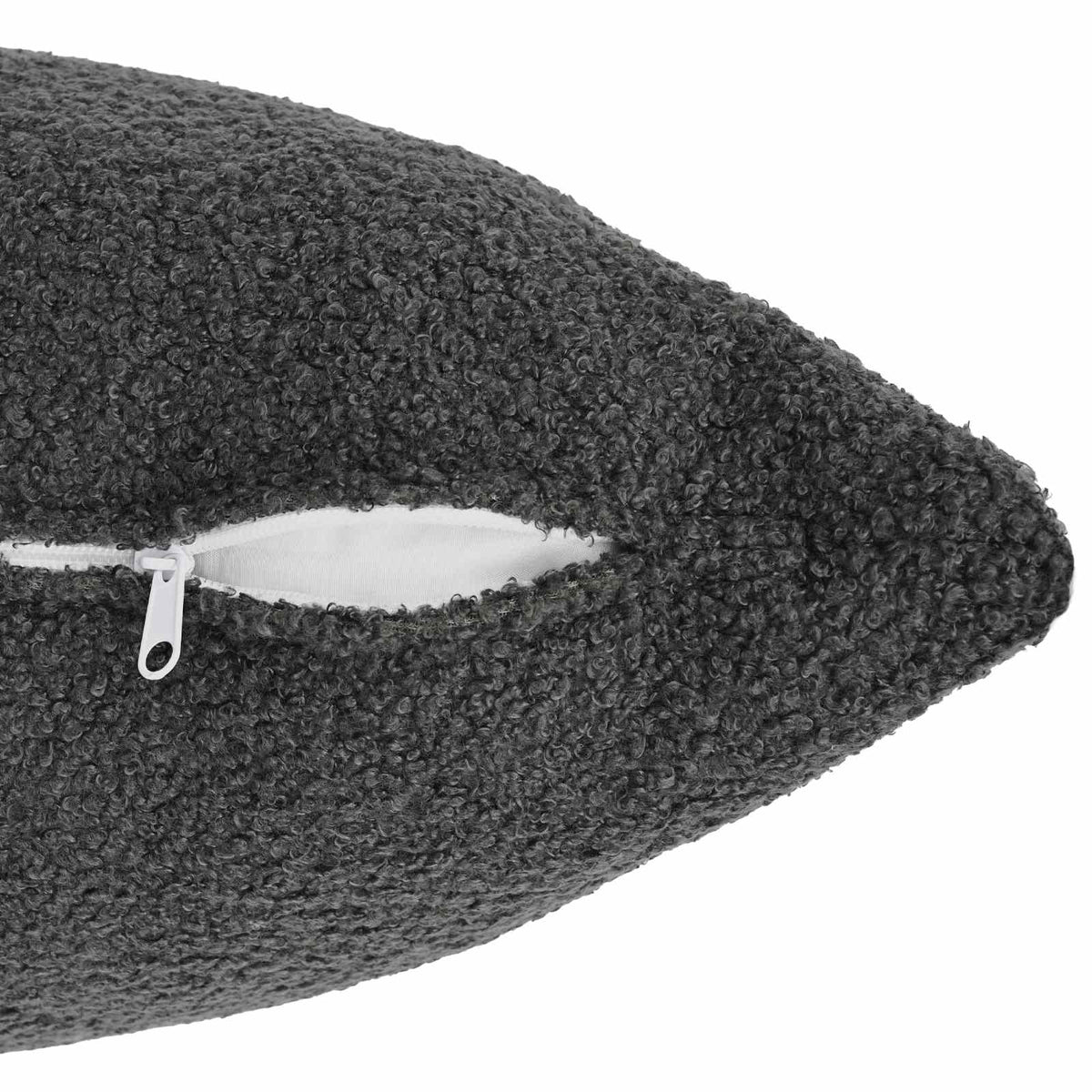 Cushion Cover 6 pcs HEERLEN Dark Grey 55 x 55 cm Bouclé