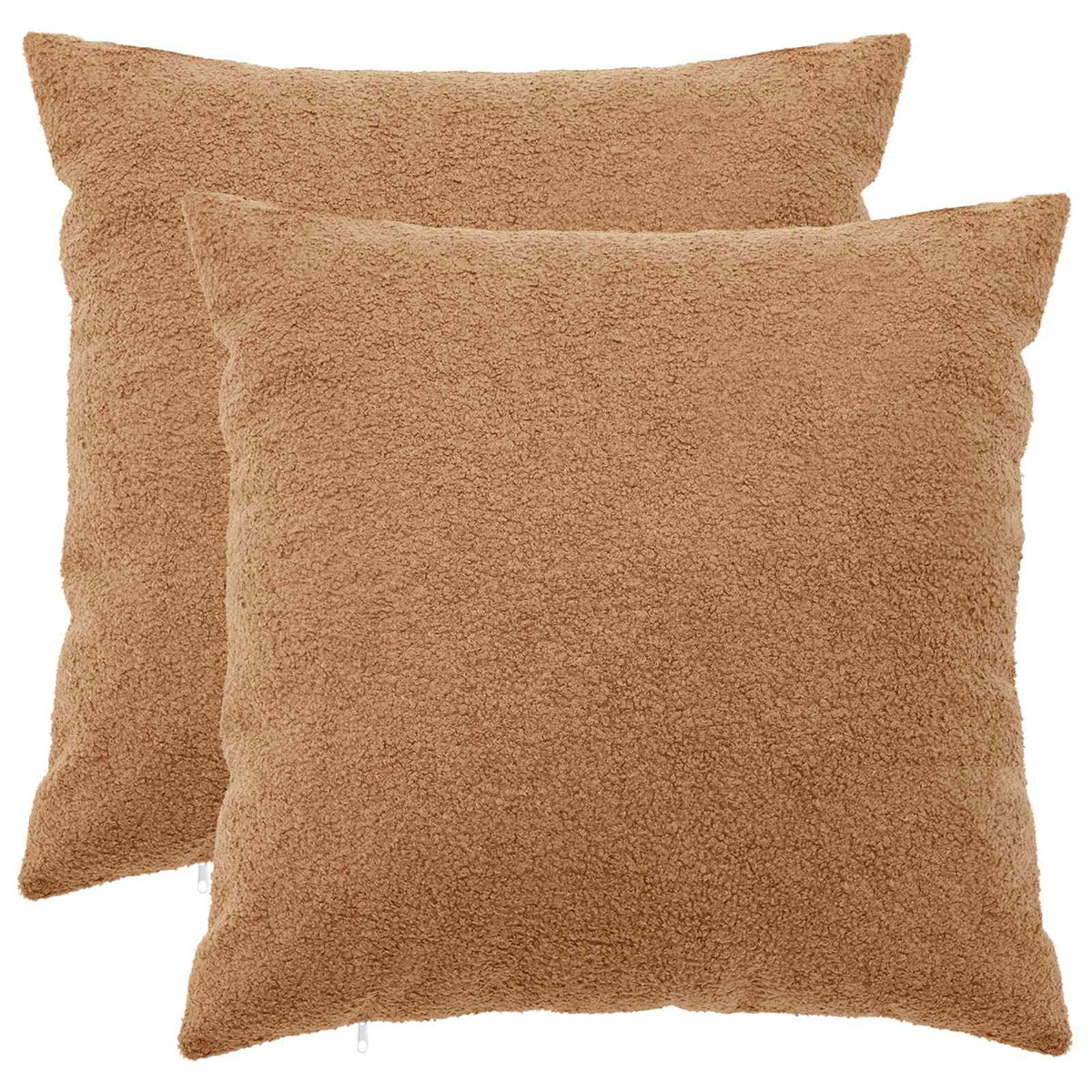 Cushion Cover 2 pcs HEERLEN Beige 55 x 55 cm Bouclé
