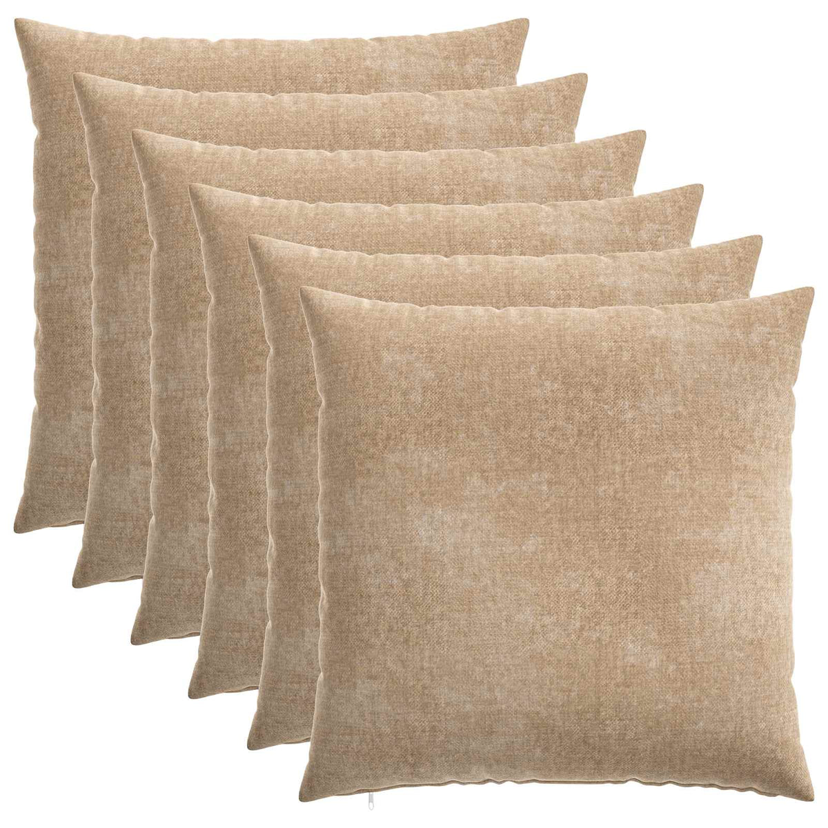 Cushion Cover 6 pcs HEERLEN Taupe 55 x 55 cm Chenille Fabric
