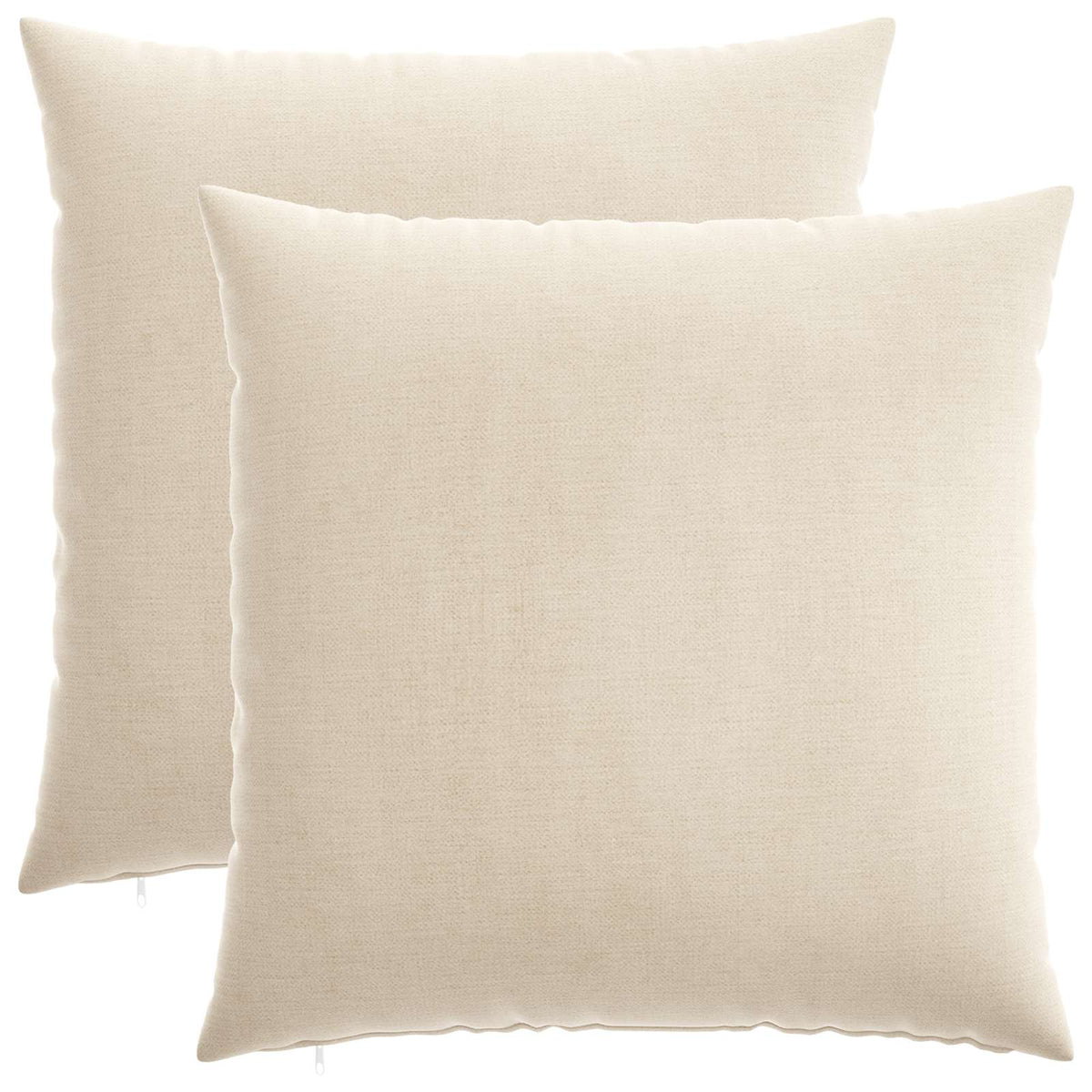 Cushion Cover 2 pcs HEERLEN Cream 55 x 55 cm Chenille Fabric