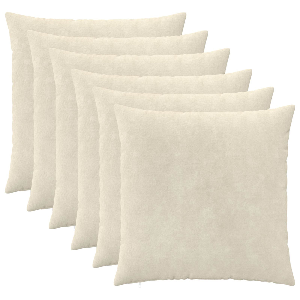 Cushion Cover 6 pcs HEERLEN Cream 55 x 55 cm Microfiber Fleece