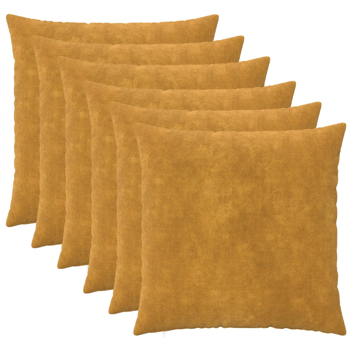 Cushion Cover 6 pcs HEERLEN Yellow 55 x 55 cm Microfiber Fleece