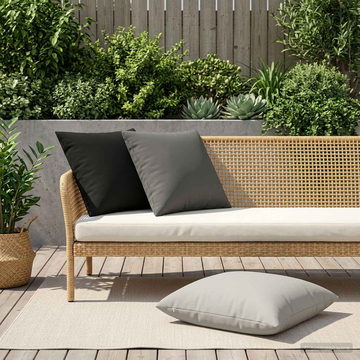 Cushion with Pillow HEERLEN 2 pcs Black Polyester