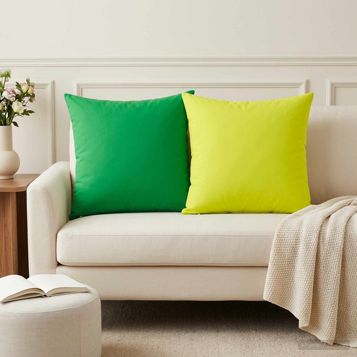 Cushion with Pillow HEERLEN 2 pcs Green Polyester