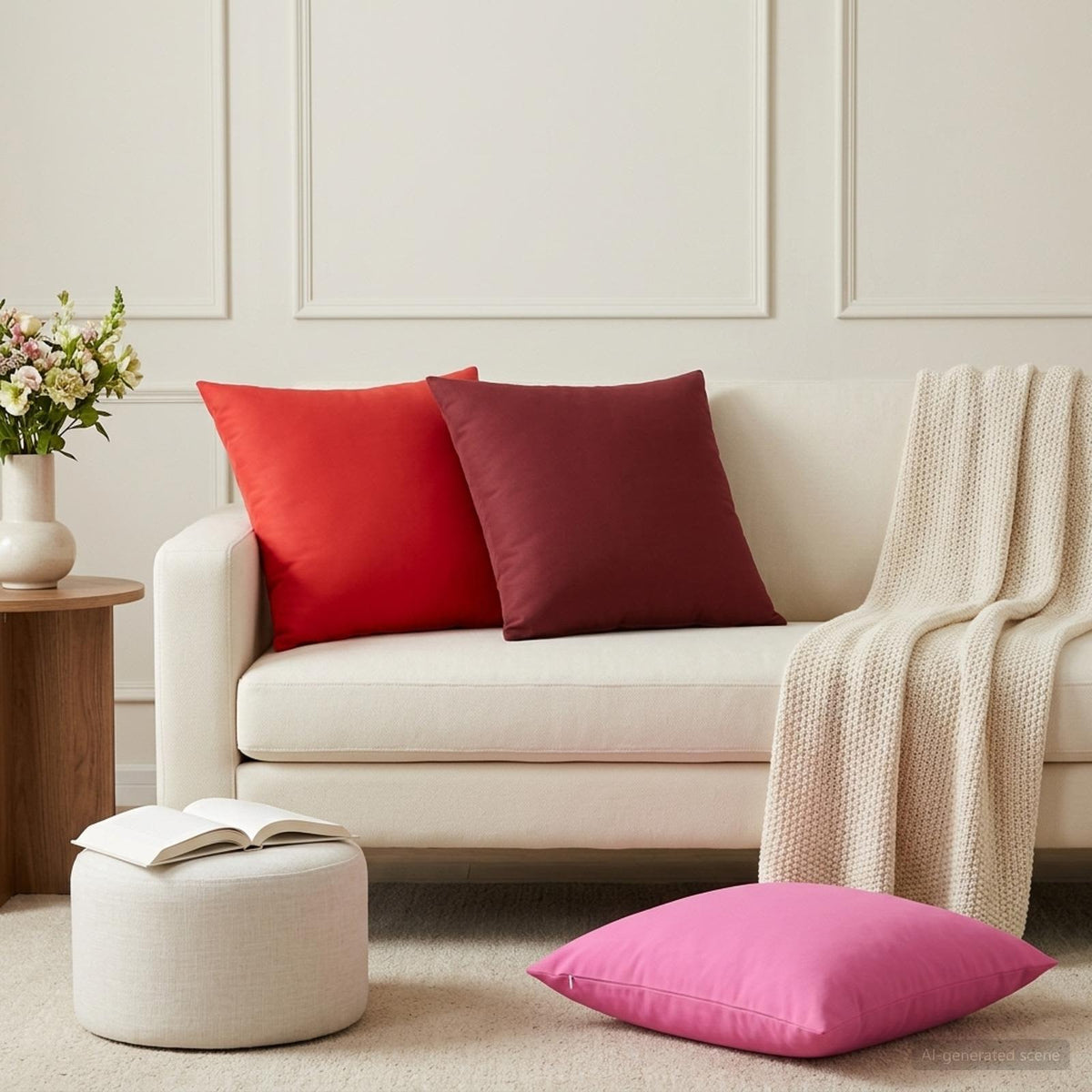 Cushion with Pillow HEERLEN 2 pcs Pink Polyester