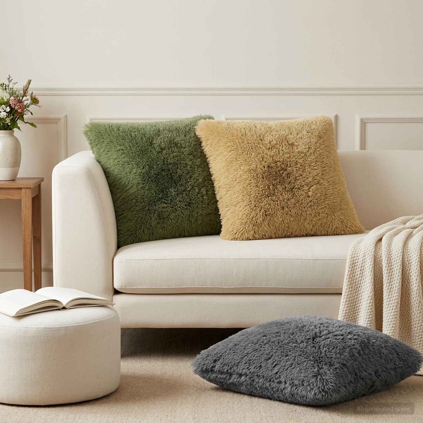 Cushion with Pillow HEERLEN 2 pcs Green PV Fleece