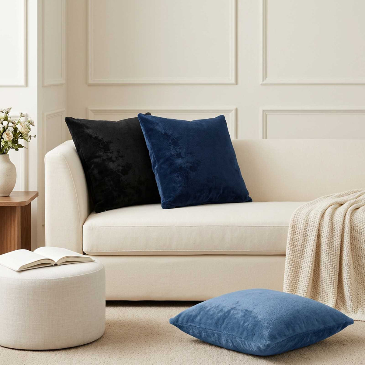 Cushion Cover 2 pcs HEERLEN Light Blue 60 x 60 cm Flannel