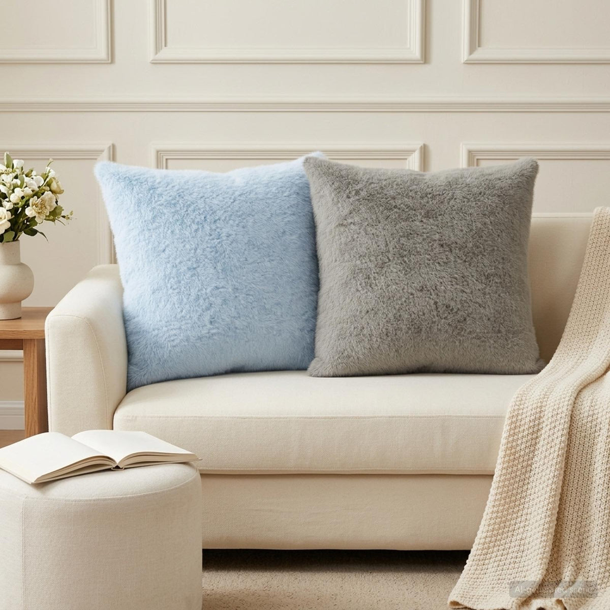 Cushion Cover 2 pcs HEERLEN Light Blue 60 x 60 cm