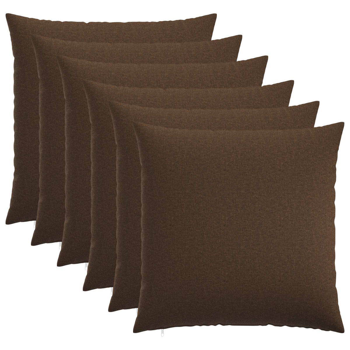 Cushion Cover 6 pcs HEERLEN Brown 60 x 60 cm Fabric