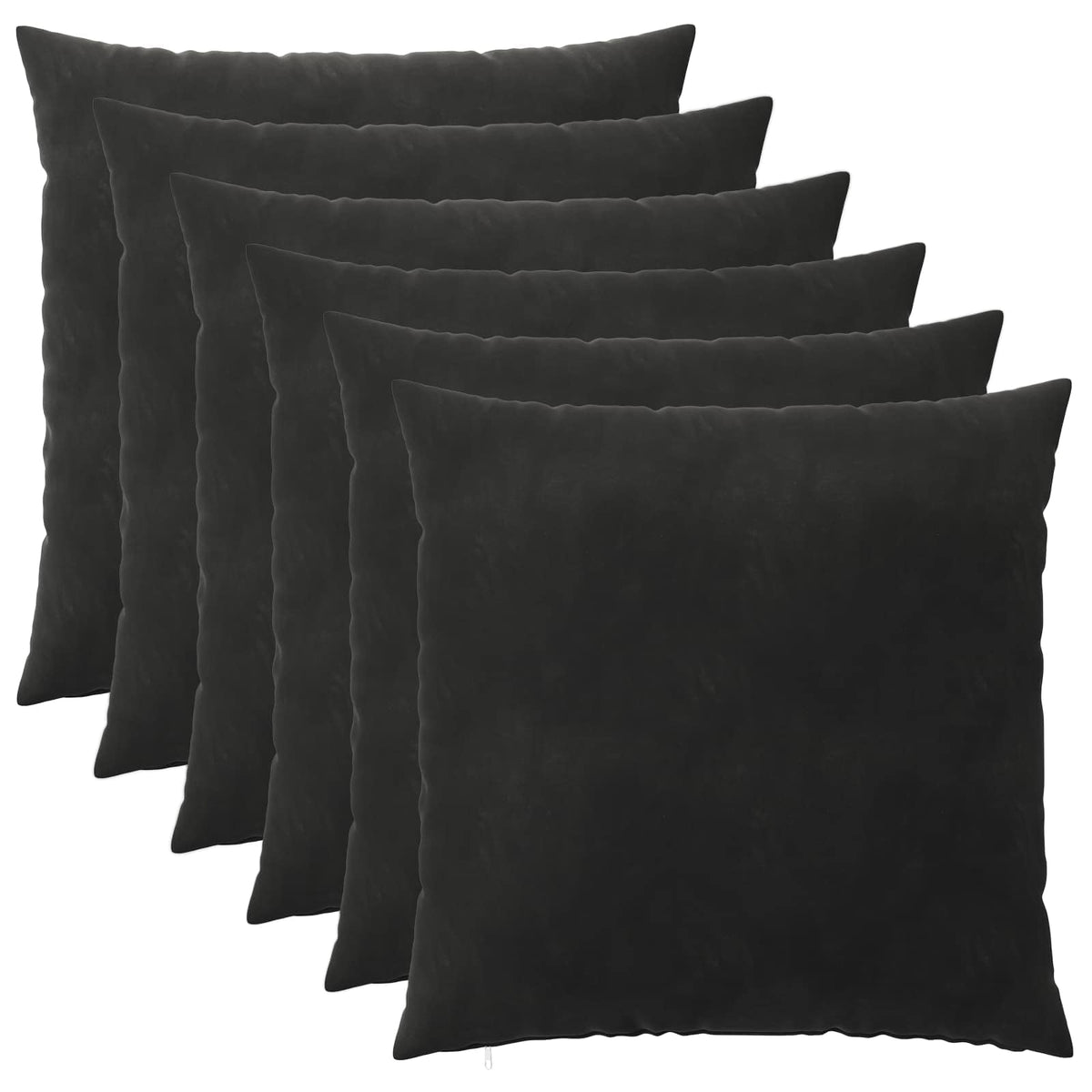 Cushion Cover 6 pcs HEERLEN Black 60 x 60 cm Velvet