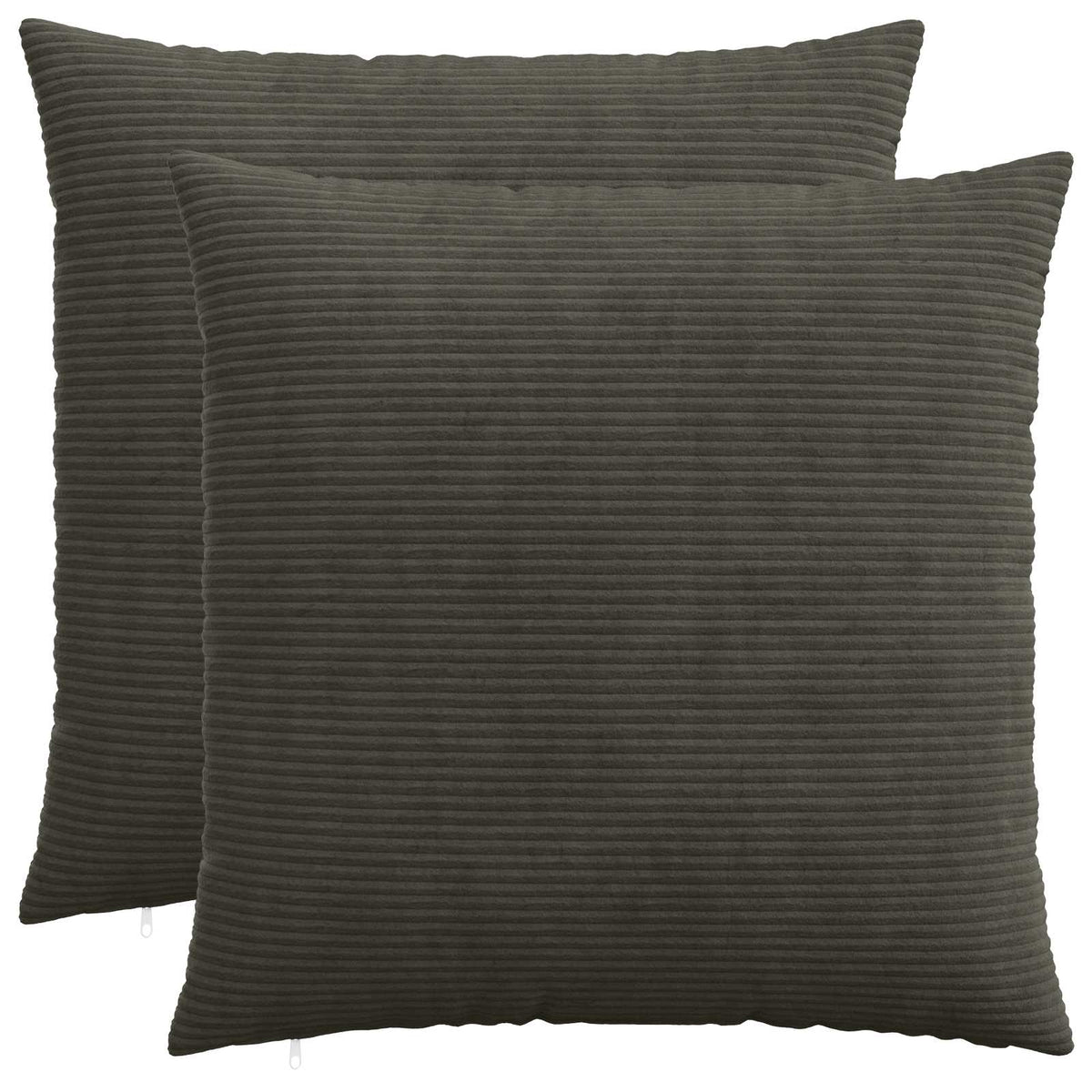 Cushion Cover 2 pcs HEERLEN Anthracite 60 x 60 cm Corduroy