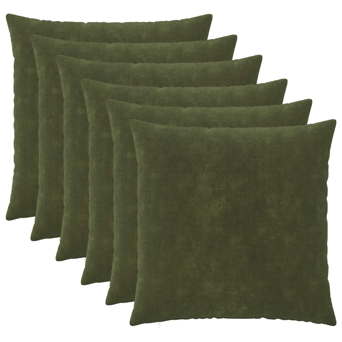 Cushion Cover 6 pcs HEERLEN Green 60 x 60 cm Microfiber Fleece