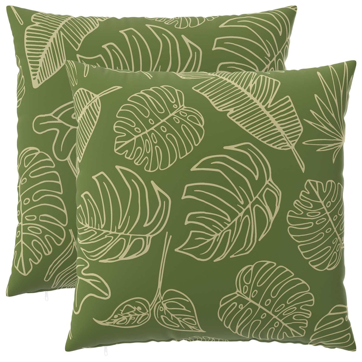 Cushion Cover 2 pcs HEERLEN Leaf Design 60 x 60 cm Polyester