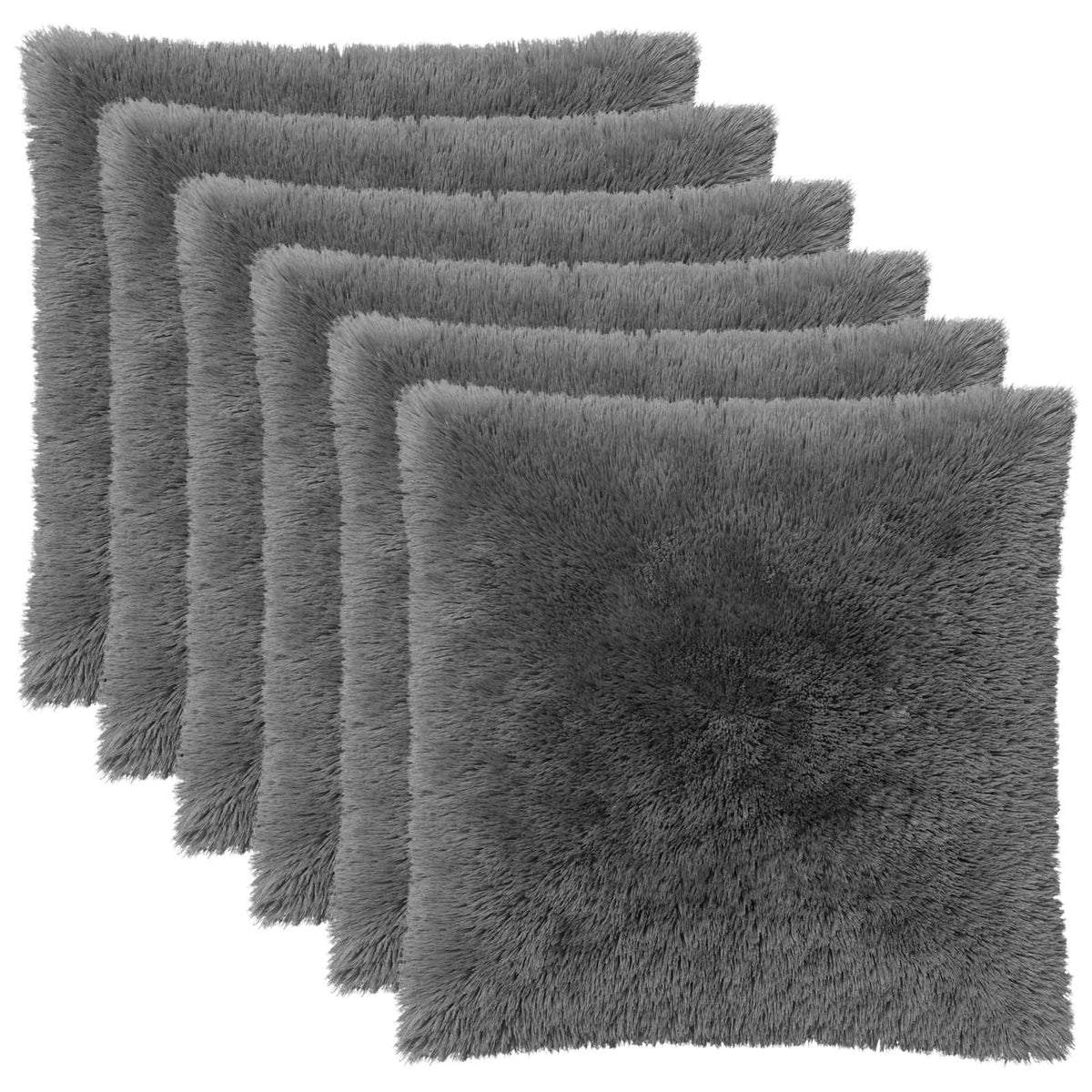 Cushion Cover 6 pcs HEERLEN Light Grey 60 x 60 cm PV Fleece