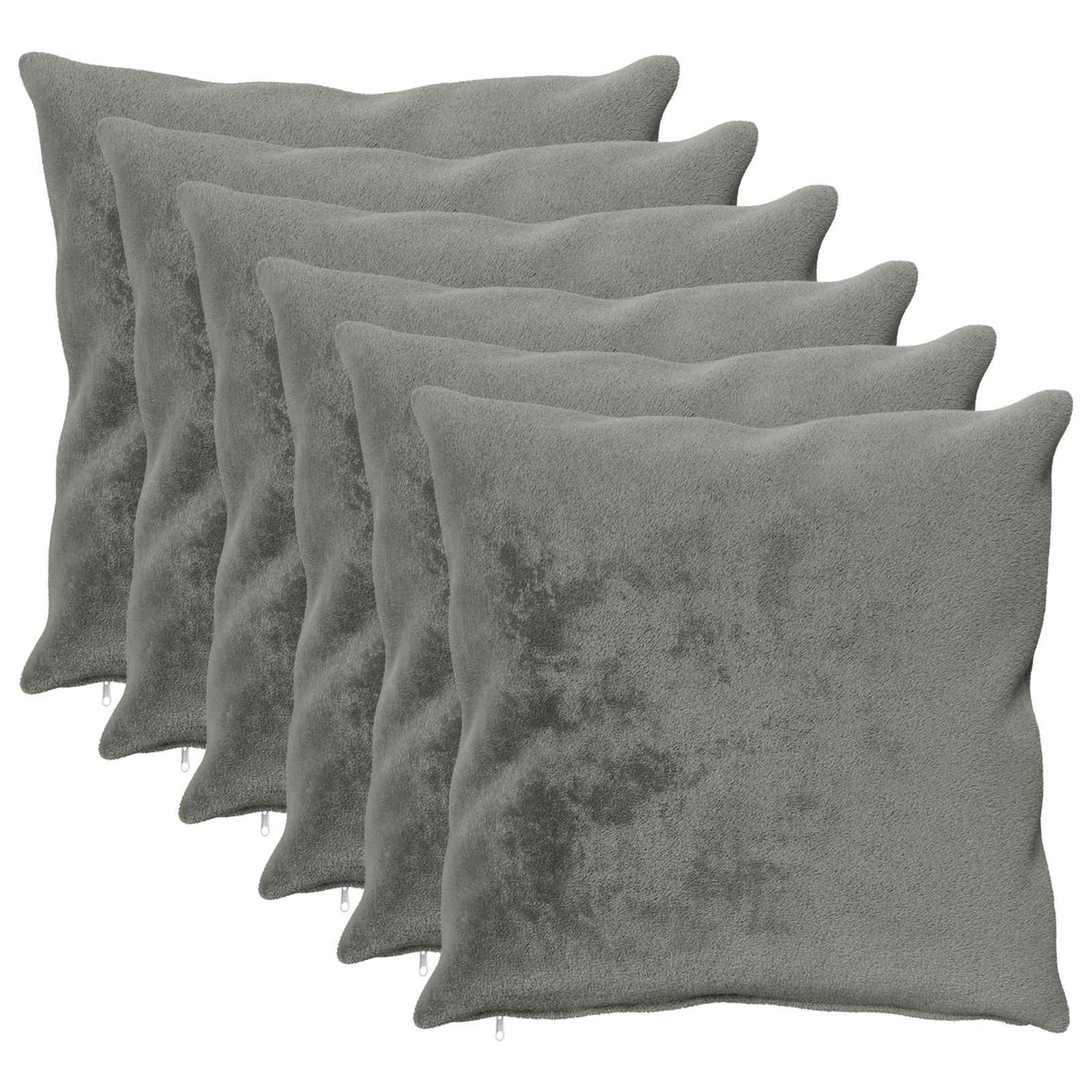 Cushion Cover 6 pcs HEERLEN Dark Grey 60 x 60 cm Flannel