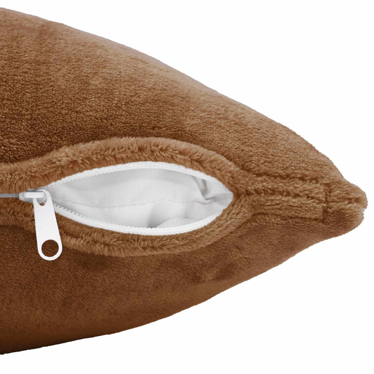 Cushion Cover 6 pcs HEERLEN Light Brown 60 x 60 cm Flannel