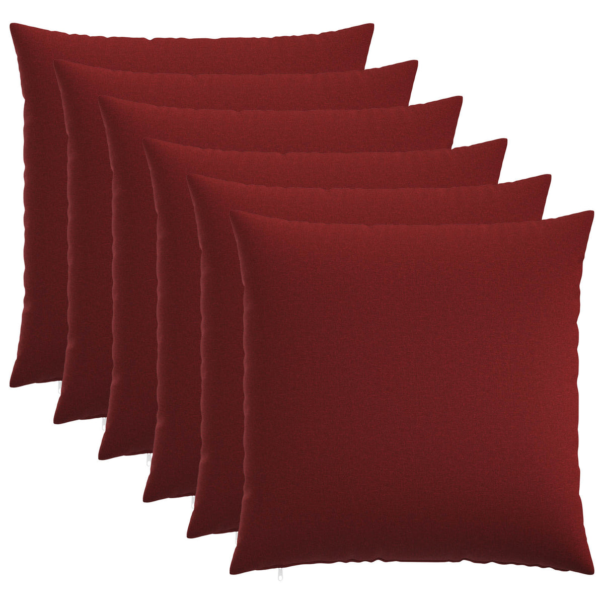 Cushion Cover 6 pcs HEERLEN Wine Red 65 x 65 cm Fabric