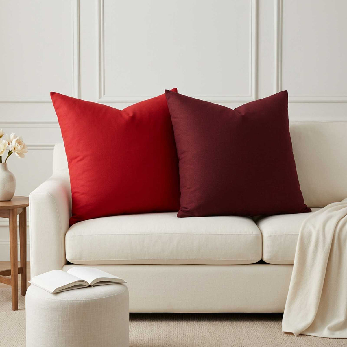 Cushion Cover 2 pcs HEERLEN Red 65 x 65 cm Fabric