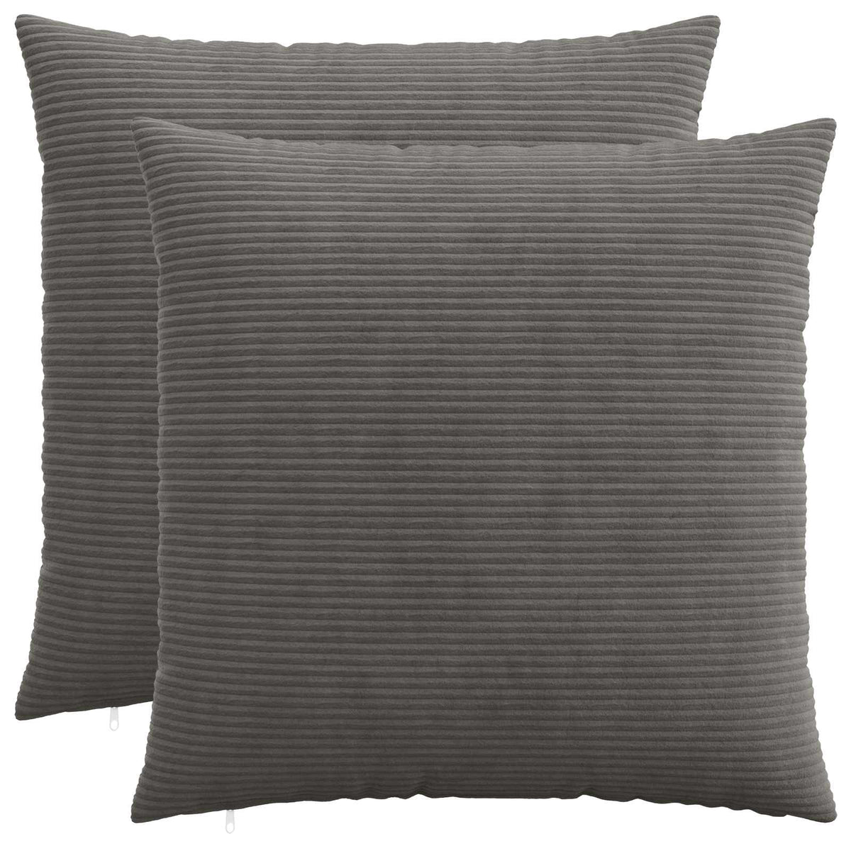 Cushion Cover 2 pcs HEERLEN Dark Grey 65 x 65 cm Corduroy