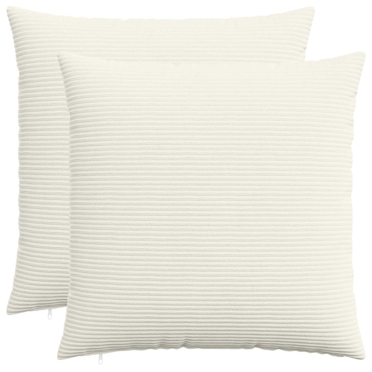 Cushion Cover 2 pcs HEERLEN Cream 65 x 65 cm Corduroy