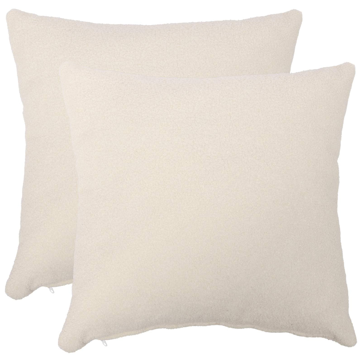 Cushion Cover 2 pcs HEERLEN Cream 65 x 65 cm Bouclé