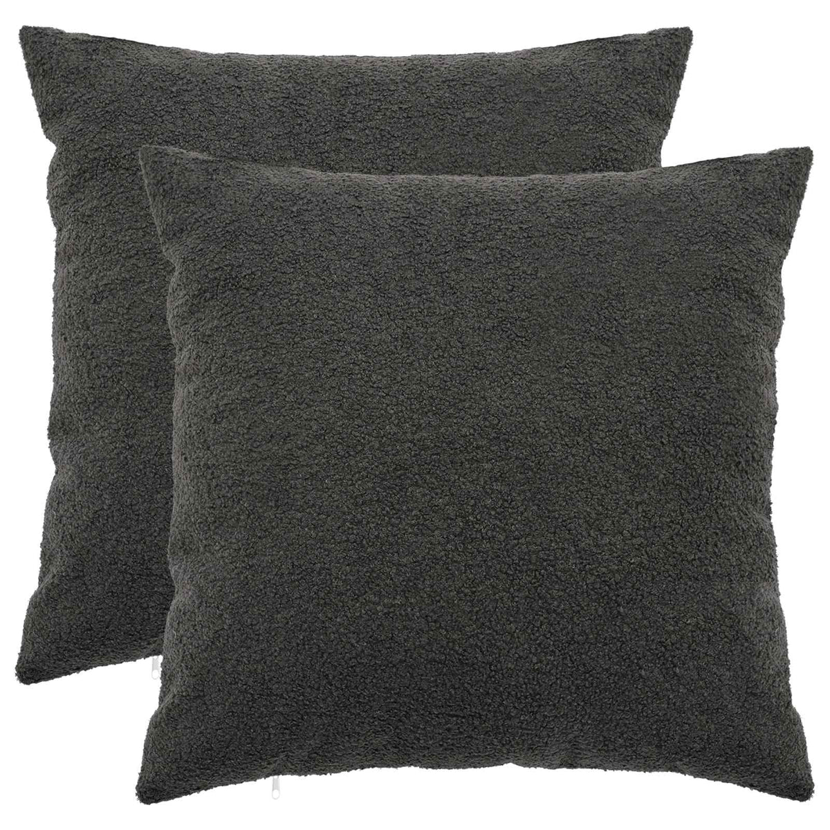 Cushion Cover 2 pcs HEERLEN Dark Grey 65 x 65 cm Bouclé