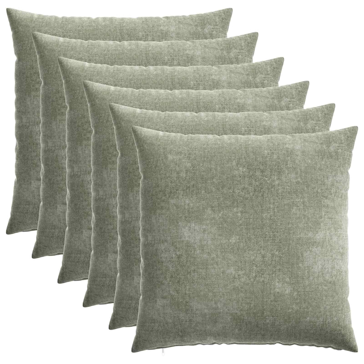 Cushion Cover 6 pcs HEERLEN Green 65 x 65 cm Chenille Fabric