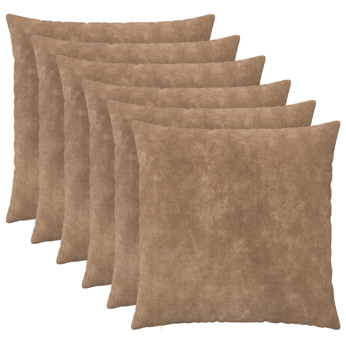 Cushion Cover 6 pcs HEERLEN Taupe 65 x 65 cm Microfiber Fleece