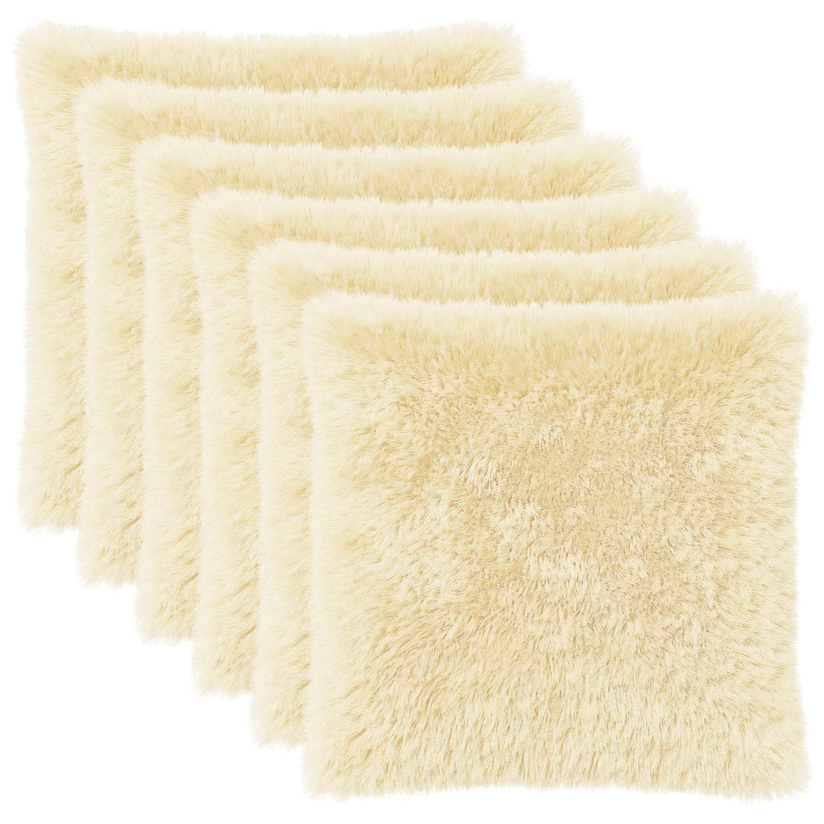 Cushion Cover 6 pcs HEERLEN Cream 65 x 65 cm PV Fleece