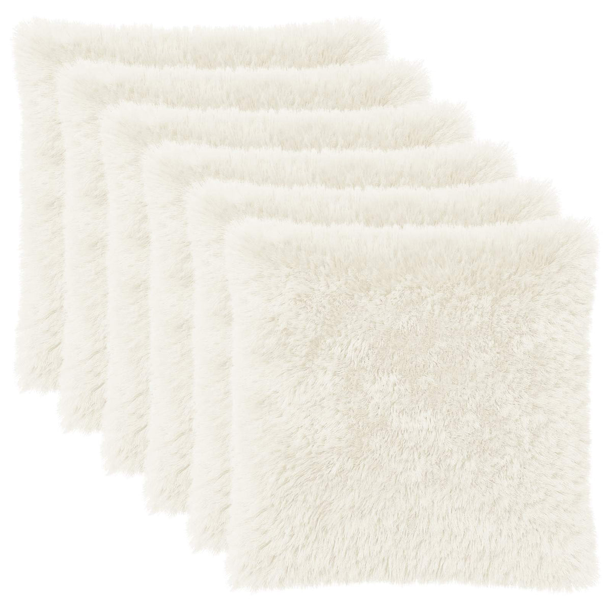 Cushion Cover 6 pcs HEERLEN White 65 x 65 cm PV Fleece