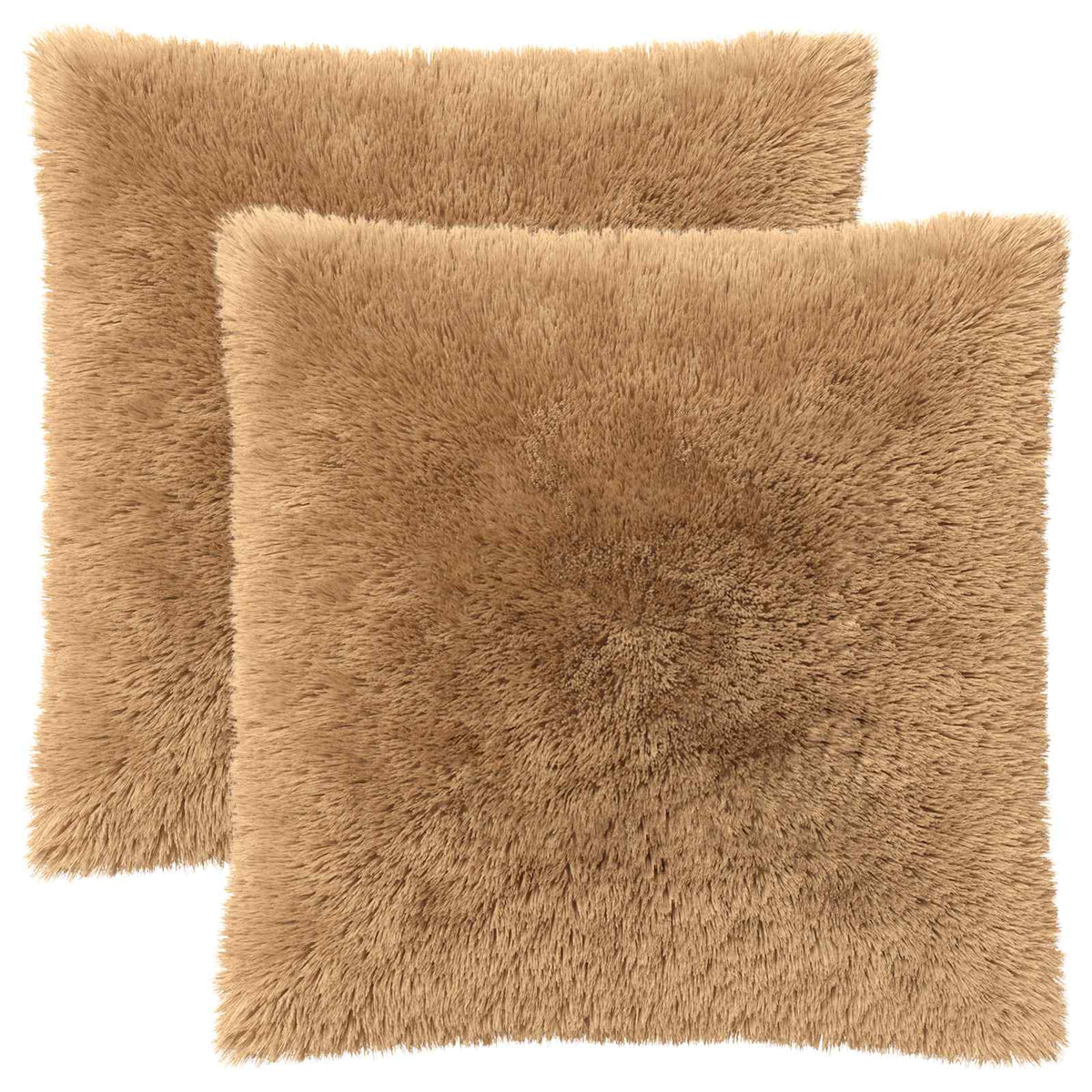 Cushion Cover 2 pcs HEERLEN Taupe 65 x 65 cm PV Fleece