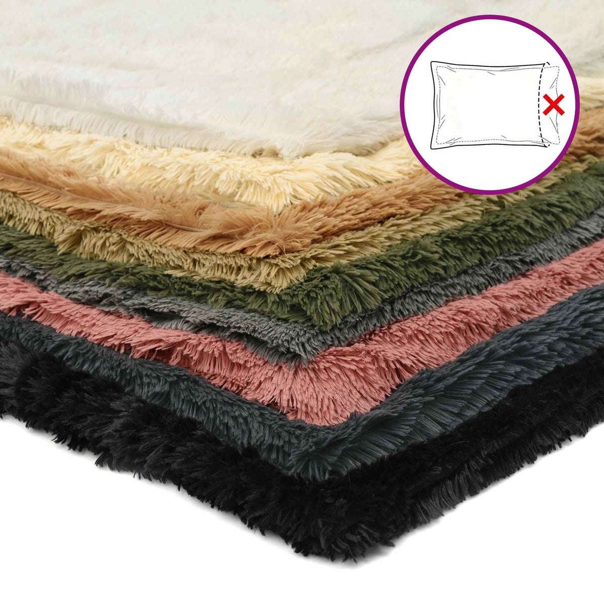 Cushion Cover 2 pcs HEERLEN Anthracite 65 x 65 cm PV Fleece