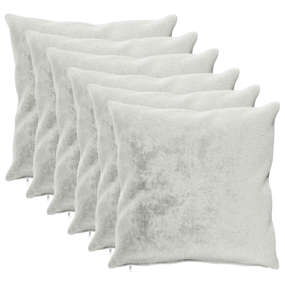 Cushion Cover 6 pcs HEERLEN Light Grey 65 x 65 cm Flannel