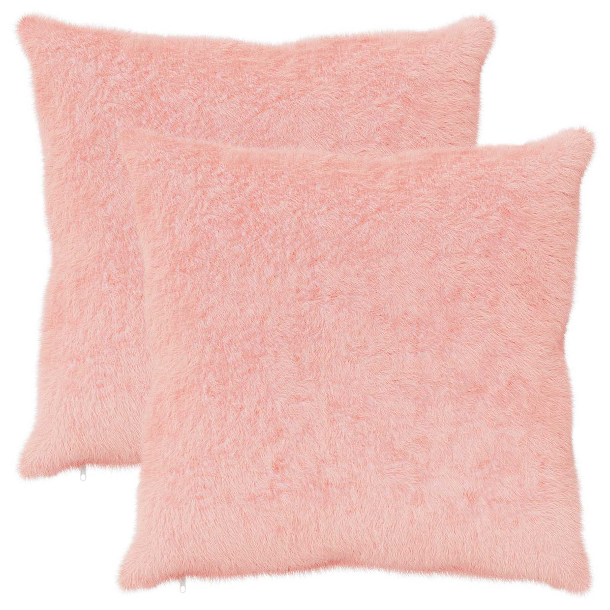 Cushion Cover 2 pcs HEERLEN Pink 65 x 65 cm Faux Rabbit Fur