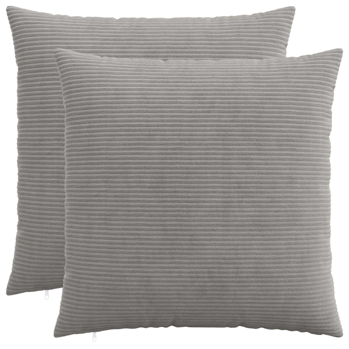Cushion Cover 2 pcs HEERLEN Light Grey 70 x 70 cm Corduroy