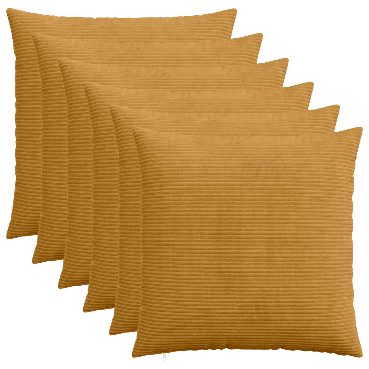 Cushion Cover 6 pcs HEERLEN Yellow 70 x 70 cm Corduroy