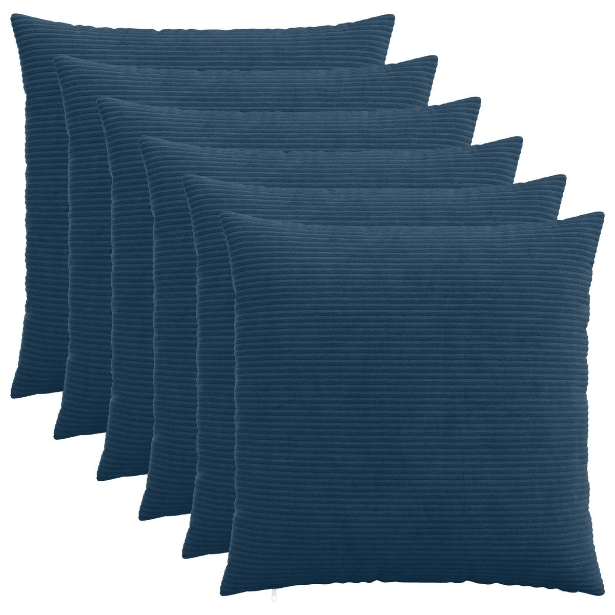 Cushion Cover 6 pcs HEERLEN Navy Blue 70 x 70 cm Corduroy